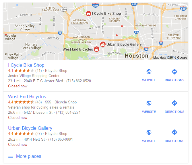 Google Local Search Listings